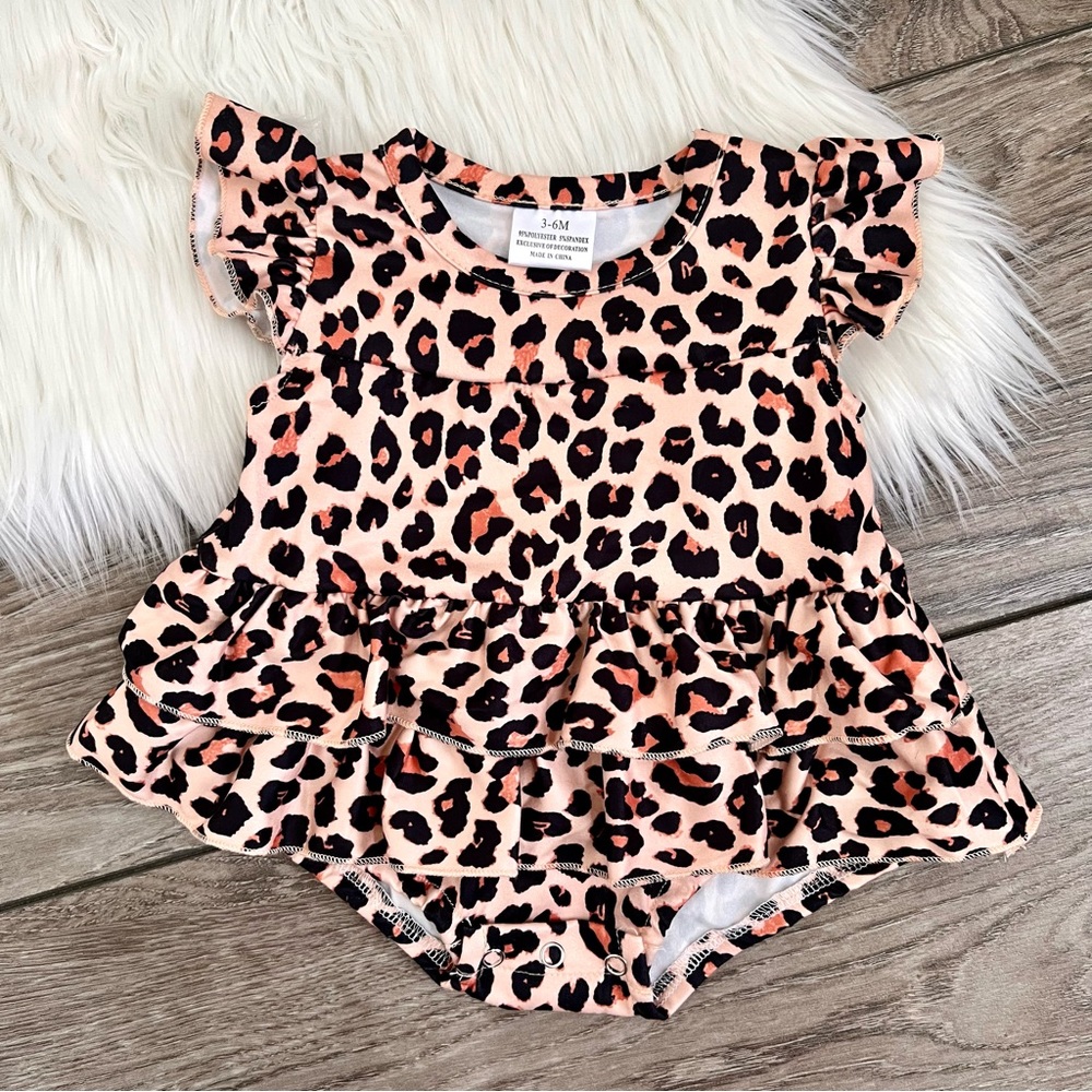 Baby Girl Leopard Skirt Romper